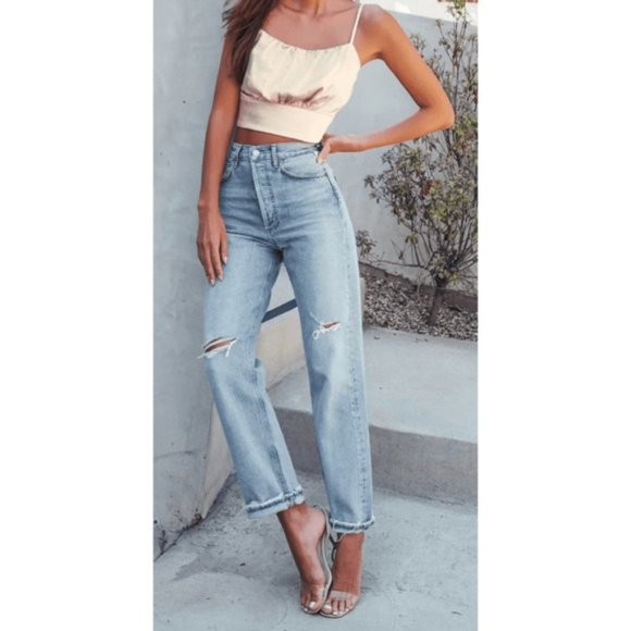 Satin crop top by Lulus Champagne color, Luxe'd Out Model Size Medium - Picture 3 of 8